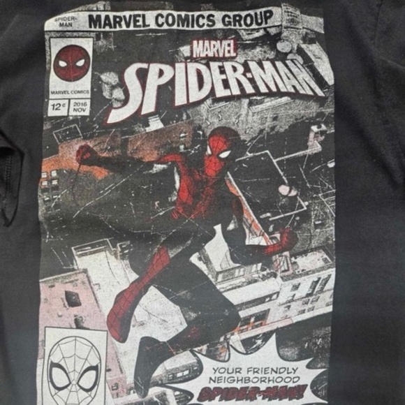 Marvel Comic Group Spider-Man T-Shirt Size Large Black Short Sleeve Crew Tee NEW - Picture 4 of 5